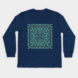 Pacific metamorphosis teal Kids Long Sleeve T-Shirt